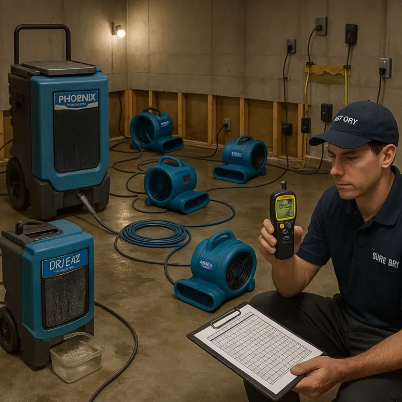 Structural Drying and Dehumidification process in Woodlawn Beach, FL